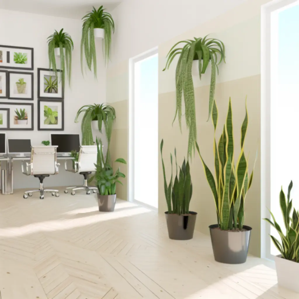 Rośliny czyszczące powietrze w nowoczesnym wnętrzu